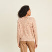 Pull droit col rond manches longues marron femme