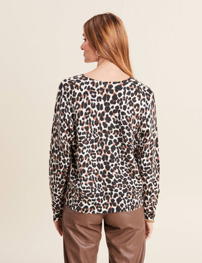 Pull manches longues bleu gris femme