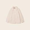 Manteau droit effet mouton ivoire femme