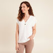 Blouse manches courtes fluide ecru femme