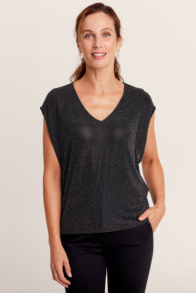 T-shirt manches courtes noir femme