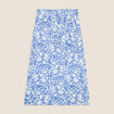 Jupe midi droite bleu femme