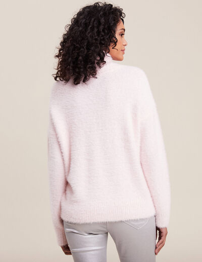 Pull manches longues rose clair femme