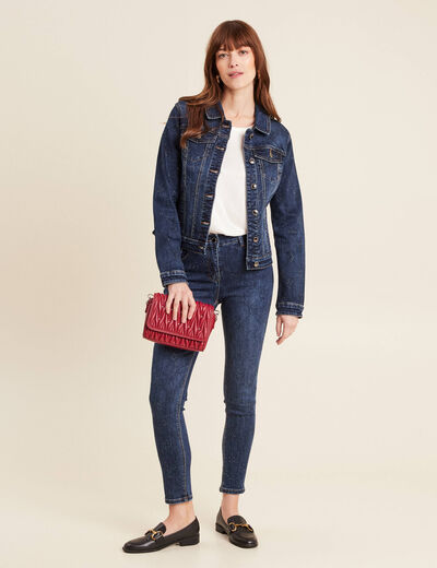 Veste en jeans strass denim stone femme