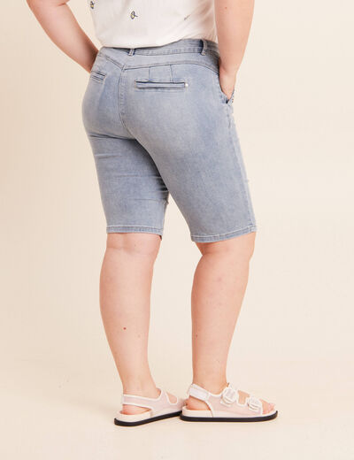 Bermuda ajust&eacute; denim double stone femme