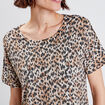 Pull manches courtes beige femme