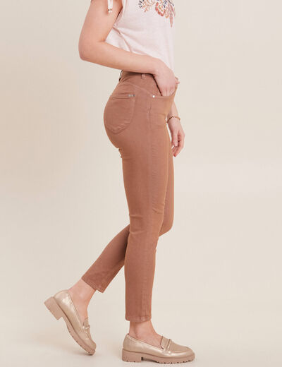 Pantalon léger taille standard 7/8ème marron femme