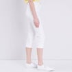 Pantacourt droit taille haute blanc femme