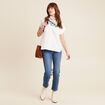 Blouse manches courtes ecru femme