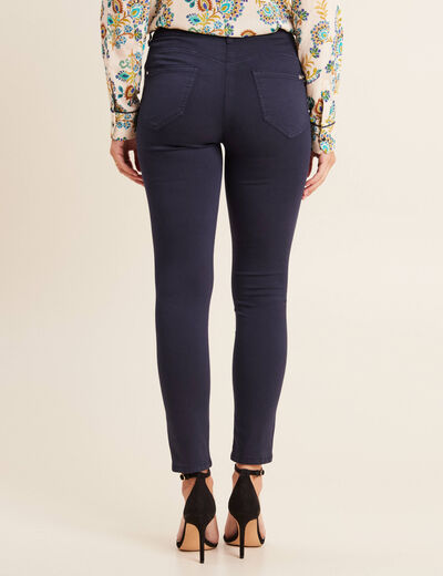 Pantalon léger taille standard 7/8ème bleu marine femme