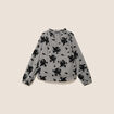 Blouse col v manches longues bleu femme