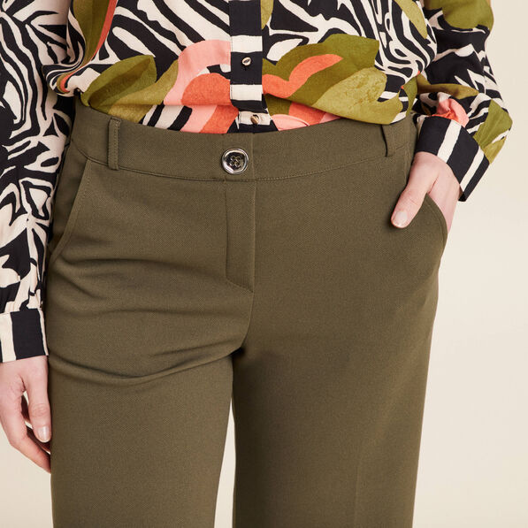pantalon large pinces vert kaki femme Pantalon large pinces vert kaki femme