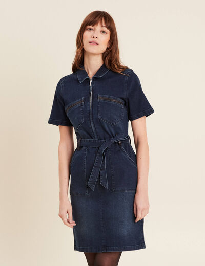 Robe ajustée en jean denim brut femme