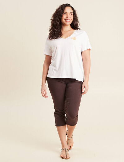 T-shirt manches courtes blanc femme