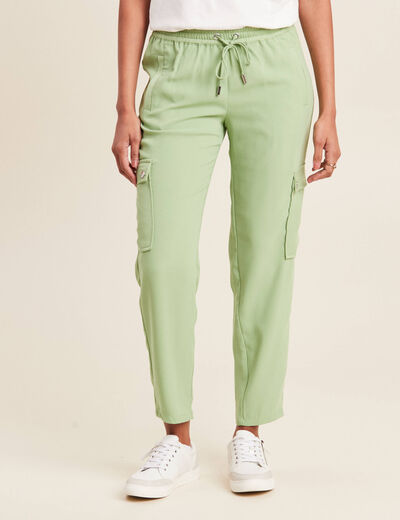 Pantalon cargo vert émeraude femme