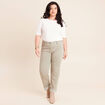 Pantalon coupe mom 7/8&egrave;me vert clair femme