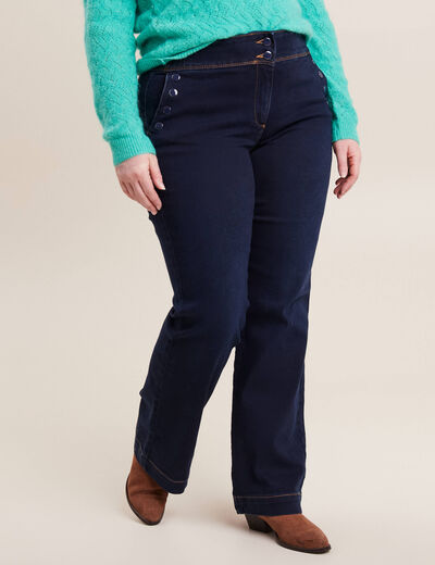 Jean bootcut taille haute denim brut femme