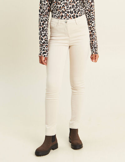 Jean magique L'Unique coupe ajust&eacute;e sable femme