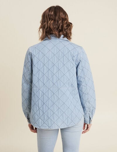 Surchemise manches longues denim double stone femme