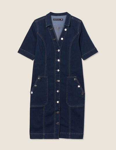 Robe droite en jean denim brut femme