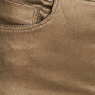 Pantalon ajust&eacute; taille bascul&eacute;e enduit vert kaki femme