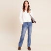 Gilet col V &agrave; sequins ecru femme