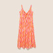 Robe longue &eacute;vas&eacute;e &agrave; fines bretelles orange femme