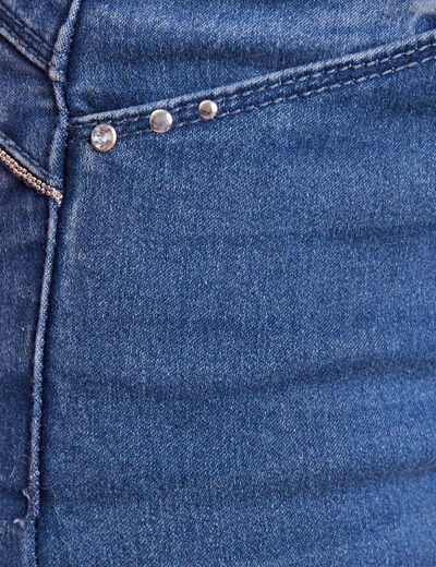 Jean ajusté taille haute denim double stone femme