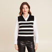 Pull sans manches noir femme