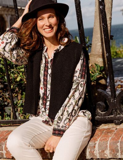 Gilet sans manches noir femme
