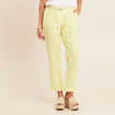 Pantalon flou ceinturé jaune clair femme