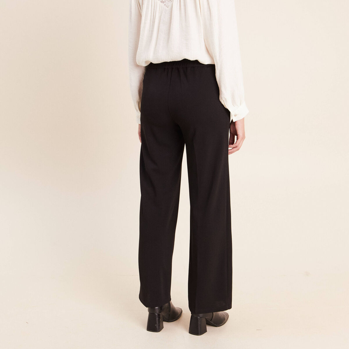 Pantalon taille haute noir femme