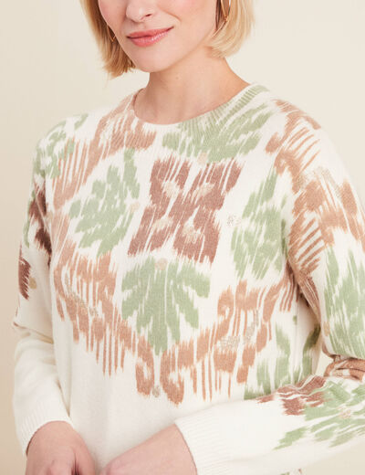 Pull manches longues beige femme