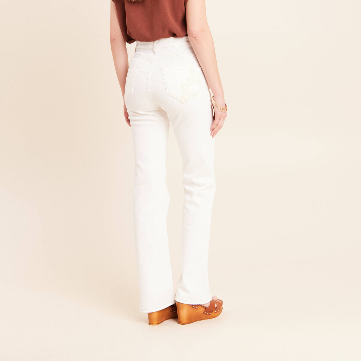 Jean magique L'Unique coupe bootcut blanc femme