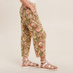 Pantalon large 7/8ème vert kaki femme