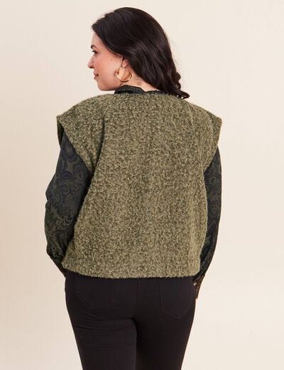 Gilet ample sans manches vert kaki femme