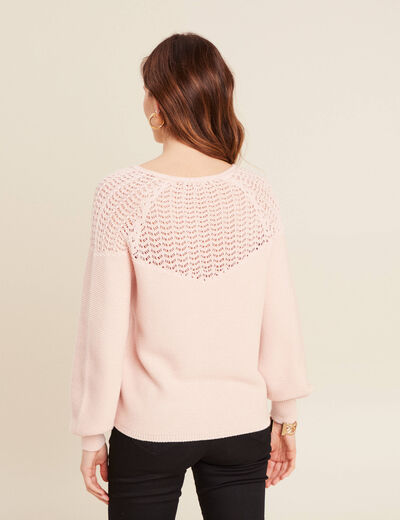 Pull confectionné en France vieux rose femme