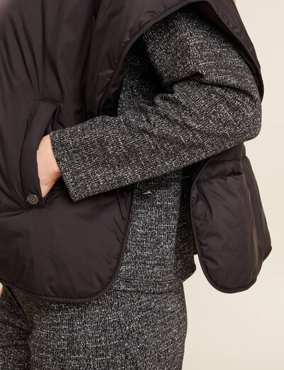 Poncho coupe ample noir femme