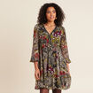 Robe évasée fluide vert femme