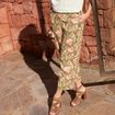 Pantalon large 7/8ème vert kaki femme