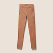 Pantalon léger taille haute long marron femme