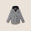 Caban doubl&eacute; avec capuche gris clair femme