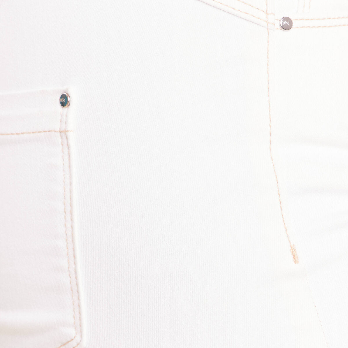 Pantacourt en denim blanc femme