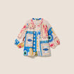 Chemise ample courte manches 3/4 multicolore femme