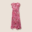 Robe longue portefeuille rose femme