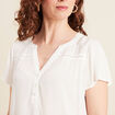 Blouse manches courtes ecru femme