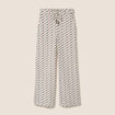 Pantalon large taille haute blanc femme