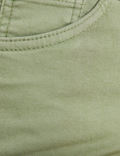 Pantacourt droit taille standard vert femme