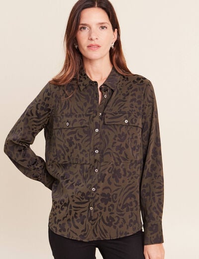 Chemise manches longues vert femme