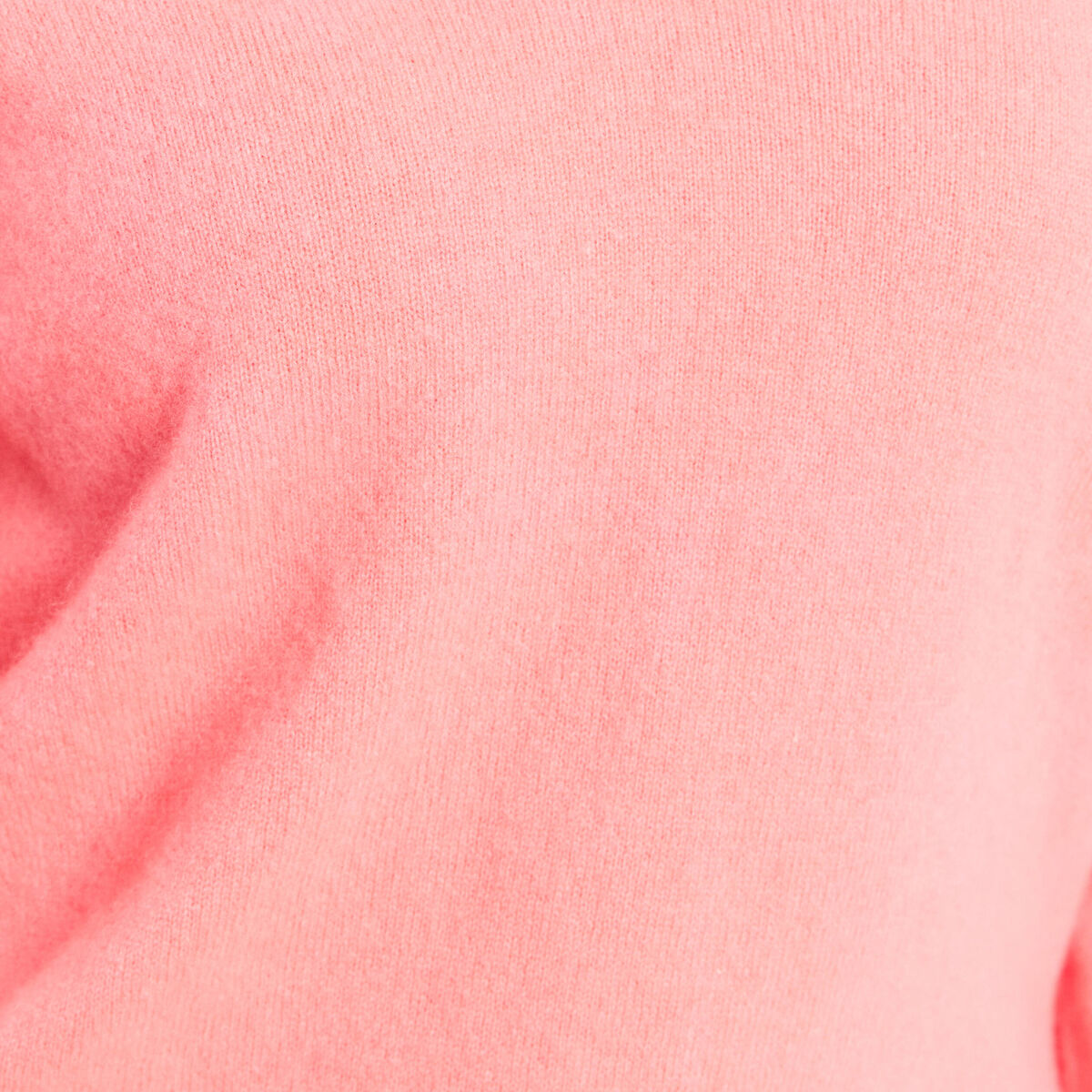 Pull en cachemire col v rose vif femme